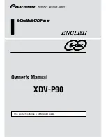 Pioneer XDV-P90 - DVD Changer - External Owner'S Manual preview