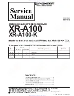 Preview for 1 page of Pioneer XR-A100 Service Manual