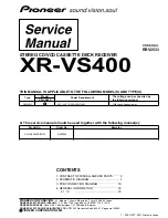 Preview for 1 page of Pioneer XR-VS400 Service Manual