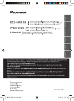 Pioneer XV-BD918FSW Operating Instructions Manual preview