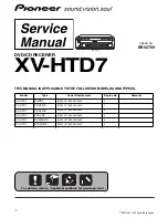 Pioneer XV-HTD7 Service Manual preview