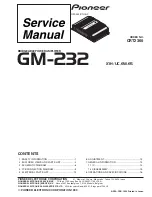 Предварительный просмотр 1 страницы Pioneerr GM-232 Series Service Manual