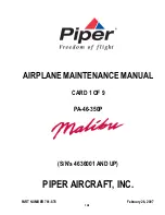 Preview for 1 page of Piper Aircraft Corporation Malibu Mirage PA-46-350P Airplane Maintenance Manual