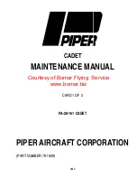 Piper Aircraft Corporation PA-28-161 CADET Maintenance Manual preview