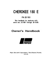 Preview for 3 page of Piper CHEROKEE 180 E Owner'S Handbook Manual