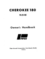 Piper CHEROKEE 180 Owner'S Handbook Manual preview