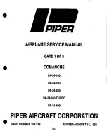 Piper PA-24-180 Comanche Airplane Service Manual preview