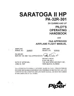 Piper SARATOGA II HP PA-32R-301 Pilot Operating Handbook preview