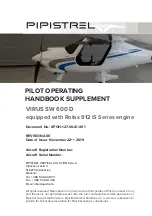 Pipistrel VIRUS SW 600 D Pilot Operating Handbook preview