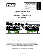 Preview for 1 page of Pitco 60153301 Operation Manual