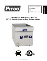 Pitco CRTE Installation & Operation Manual preview