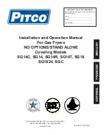 Pitco Frialator SG 14 Installation And Operation Manual предпросмотр