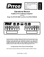 Preview for 1 page of Pitco Solstice I12 60126801 Operation Manual