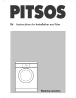 PITSOS WFP1000B6 Instructions For Installation And Use Manual предпросмотр