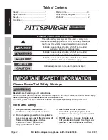 Preview for 2 page of Pittsburgh Automotive 3 CFM two stage Owner'S Manual