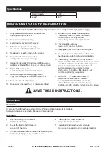 Preview for 2 page of Pittsburgh Automotive 60659 Owner'S Manual & Safety Instructions