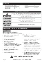 Preview for 2 page of Pittsburgh Automotive 61232 Owner'S Manual & Safety Instructions