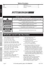 Предварительный просмотр 2 страницы Pittsburgh Automotive 61382 Owner'S Manual & Safety Instructions