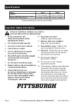 Preview for 2 page of Pittsburgh 56368 Owner'S Manual & Safety Instructions