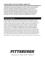 Preview for 4 page of Pittsburgh 58641 Owner'S Manual & Safety Instructions