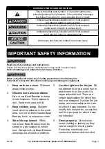 Preview for 3 page of Pittsburgh 58769 Owner'S Manual & Safety Instructions