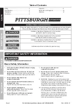 Preview for 2 page of Pittsburgh 60344-47 Owner'S Manual & Safety Instructions