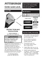 Preview for 1 page of Pittsburgh Pittsburgh Corner Laser Level Instructions And Precautions