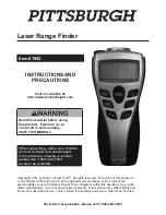 Preview for 1 page of Pittsburgh Pittsburgh Laser Range Finder Instructions And Precautions