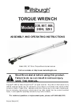 Pittsburgh TORQUE WRENCH 239 Assembly And Operating Instructions preview