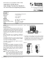 Предварительный просмотр 1 страницы Pittway System Sensor SPECTRAlert SP200 Series Installation And Maintenance Instructions