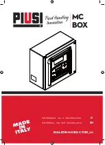 Piusi MC BOX Installation, Use And Maintenance Instructions preview