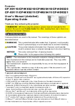 PJLink CP-HD9320 User Manual preview