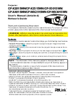 Preview for 1 page of PJLink CP-WX2515WN User Manual