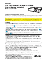 Preview for 1 page of PJLink CP-WX3530WN User Manual