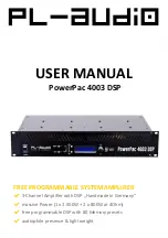 Preview for 1 page of PL-AUDIO PowerPac 4003 DSP User Manual