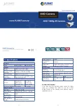 Preview for 1 page of PLA.NET CAM-AHD325 Quick Installation Manual