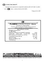 Предварительный просмотр 2 страницы Plamen International CALOREX SPC-50 Technical Instructions