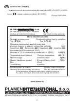 Предварительный просмотр 2 страницы Plamen International CALOREX SPC-60 Technical Instruction