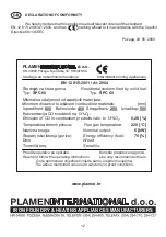 Предварительный просмотр 12 страницы Plamen International CALOREX SPC-60 Technical Instruction