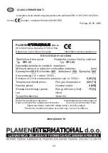 Предварительный просмотр 22 страницы Plamen International CALOREX SPC-60 Technical Instruction