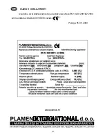 Предварительный просмотр 27 страницы Plamen International Maestral Installation And Operating Instructions Manual