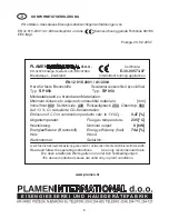 Предварительный просмотр 8 страницы Plamen International SP 850 N Technical Instructions