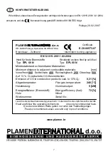 Предварительный просмотр 7 страницы Plamen International SPL 60 N Tehnical Instruction