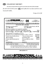 Предварительный просмотр 12 страницы Plamen International SPL 60 N Tehnical Instruction