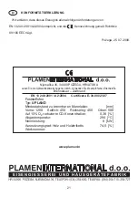 Предварительный просмотр 21 страницы Plamen International UPLAND Technical Instruction