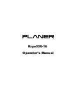 Preview for 1 page of Planer Kryo550-16 Operator'S Manual