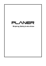 Preview for 1 page of Planer Shipslog Safety Instructions