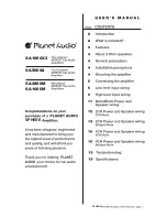 Предварительный просмотр 1 страницы Planet Audio SA1000X2 User Manual