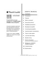 Planet Audio SA4000D User Manual предпросмотр