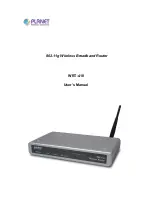 Preview for 1 page of Planet Networking & Communication 802.11g Wireless Broadband Router WRT-410 User Manual